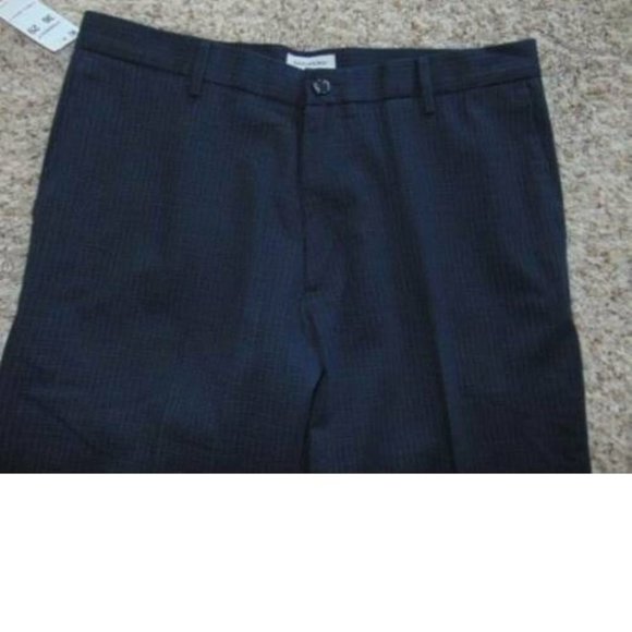 Mens Dockers D2 Pants 36x29 Black Checked Stretch Flat Front Creased Khaki Dress - Picture 3 of 5